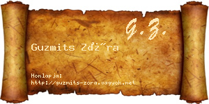 Guzmits Zóra névjegykártya